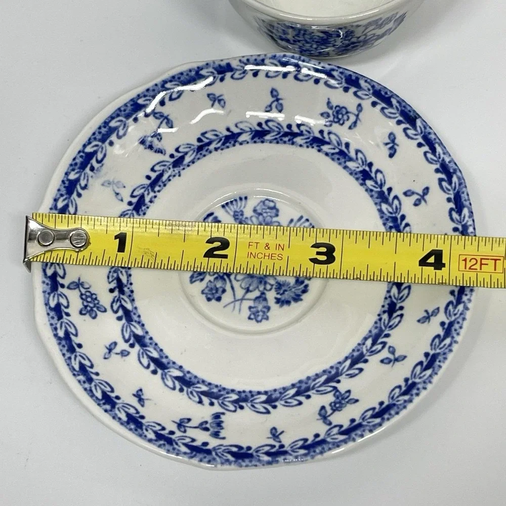 Vintage Arabia Finland Blue Finn Flowers‎ Demitasse Cup And Saucer Discontinued